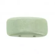 Perles en verre tchèque Carrier Bead 2 trous 11 x 22 mm Opaque Luster Green x 6