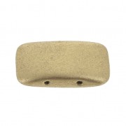 Perles en verre tchèque Carrier Bead 2 trous 11 x 22 mm Gold Mat x 6