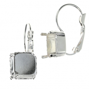 Dormeuses porte-cabochon PureCrystal Imperial 4480 10 mm Argenté x2