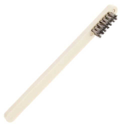 Brosse métallique acier 3 rangs - poils longs souples - 30 mm x1