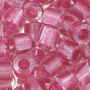 Miyuki Delica 8/0 DBL0902 - Crystal Spkl Peony Pink Lined x8g