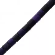 Perles tubes 4x4 mm imitation Howlite teintées - Violet x38cm