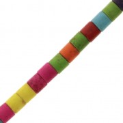 Perles tubes 4x4 mm imitation Howlite teintées - Multicolore x38cm|raw }}