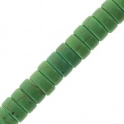 Perles Rondelles Heishi 6x3 mm imitation Howlite teintées - Vert x38cm