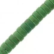 Perles Rondelles Heishi 6x3 mm imitation Howlite teintées - Vert x38cm