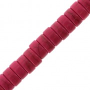 Perles rondelles Heishi 6x3 mm imitation Howlite teintées - Fuchsia x38cm|raw }}