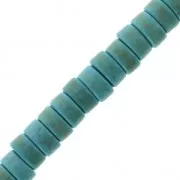 Perles rondelles Heishi 6x3 mm imitation Howlite teintées - Bleu turquoise x38cm