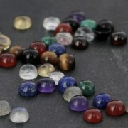 Cabochons ronds 3 mm à coller ou à sertir Oeil de tigre x5