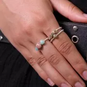 Cabochons ronds 4 mm à coller ou à sertir Amazonite x5