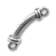 Tube avec anneaux 33x5 mm argenté vieilli x1