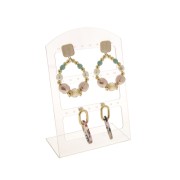 Porte-bijoux présentoir boucles d'oreilles en verre organique 15x10 cm Blanc|raw }}