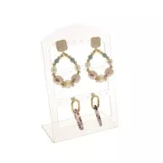 Porte-bijoux présentoir boucles d'oreilles en verre organique 15x10 cm Blanc
