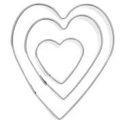 Set d'emporte-pièce en métal forme coeur x3