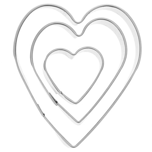 Set d'emporte-pièce en métal forme coeur x3