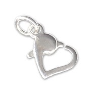 Fermoir coeur 13 mm en Argent 925 x1|raw }}