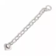 Chainette d'extension coeur 55 mm en Argent 925 x1
