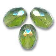 Olives facettées 11x8 mm Olivine x20