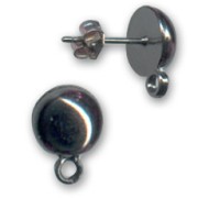 Clous d'oreilles demi-boule 10 mm black nickel x2