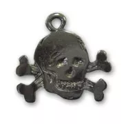 Breloque tête de mort 16x20 mm black nickel x1