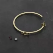 Créoles fil carré à décorer pour cabochons 3 et 4 mm - 48 mm argenté x2