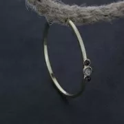 Créoles fil carré pour cabochons 3 et 4 mm - 48 mm Doré à l'or fin x2