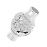 Fermoir diamanté aimanté motif étoile pour bracelet cordon 3 mm - en Argent 925 x1|raw }}
