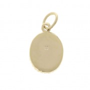 Breloque ovale motif oiseaux 15x9.5 mm Plaqué Or 3 microns x1