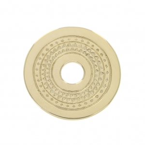 Médaille ronde évidée multi-cercle motif ethnique 20 mm Plaqué Or 3 microns x1