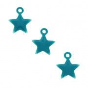 Breloque étoile en métal et résine époxy 7 mm Green turquoise x 6|raw }}