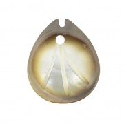 Sequin Feuille en Nacre 12x10 mm Gris Irisé x1