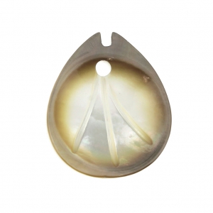 Sequin Feuille en Nacre 12x10 mm Gris Irisé x1