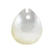 Sequin Feuille en Nacre 12x10 mm Gris Irisé x1