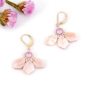 Pétale en Nacre 14.5x10 mm Rose x1