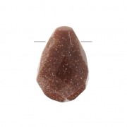 Goutte facettée 6x9 mm imitation Pierre de soleil - Gold Stone x1
