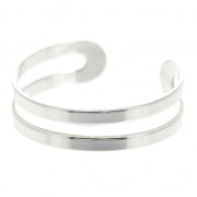 Bague de phalange réglable en Argent 925 - double anneaux - style minimaliste x1|raw }}