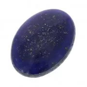 Cabochon ovale - pierre rainurée pour macramé 25x18 mm Lapis Lazuli x1