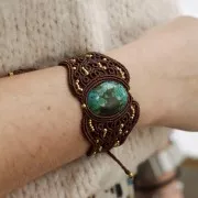 Cabochon ovale - pierre rainurée pour macramé 25x18 mm Lapis Lazuli x1