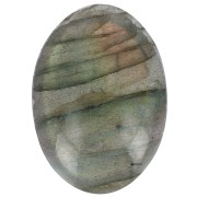 Cabochon ovale - pierre rainurée pour macramé 18x13 mm Labradorite x1|raw }}