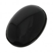 Cabochon ovale - pierre rainurée pour macramé 18x13 mm Onyx noir x1
