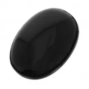 Cabochon ovale - pierre rainurée pour macramé 18x13 mm Onyx noir x1