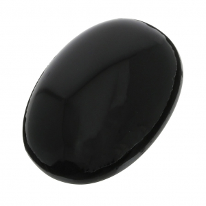 Cabochon ovale - pierre rainurée pour macramé 18x13 mm Onyx noir x1