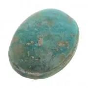 Cabochon ovale - pierre rainurée pour macramé 18x13 mm Turquoise naturelle x1