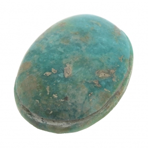 Cabochon ovale - pierre rainurée pour macramé 18x13 mm Turquoise naturelle x1