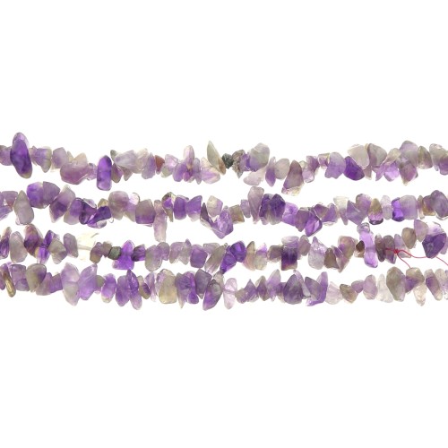 Perles chips 5 - 8 mm en pierre gemme - Amethyste x78cm