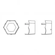 Serti griffe pour PureCrystal Kaleidoscope Hexagon 4699 14x16 mm doré x1