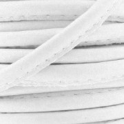 Cordon cuir surpiqué 4 mm Blanc x1 m|raw }}