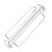Fermoir coulissant pour tissage de perles 31.5 mm Placage Argent fin x1