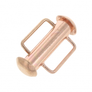 Fermoir coulissant pour tissage de perles 16.5 mm doré rose x1