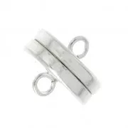 Fermoir aimanté 9x3.6 mm Placage Argent fin x1