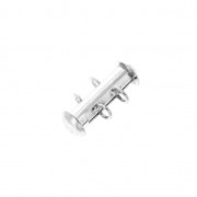 Fermoir 2 rangs coulissant avec anneaux perpendiculaires 16.5 mm Placage Argent fin x1|raw }}